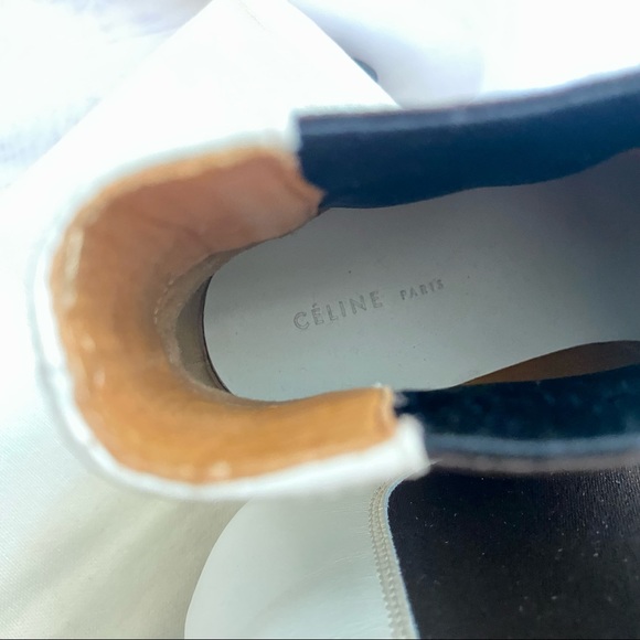 /Sold/ CELINE Off White Leather Ankle Boots - Picture 6 of 6